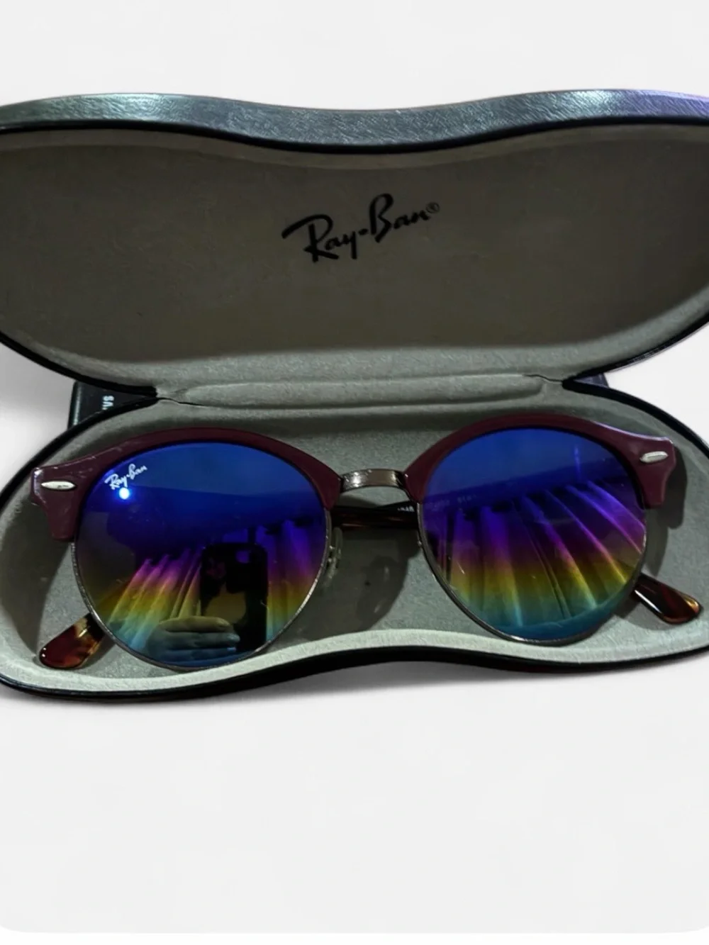 Ray-Ban Women's Round Tortoise Frame Sunglasses with Black Lenses